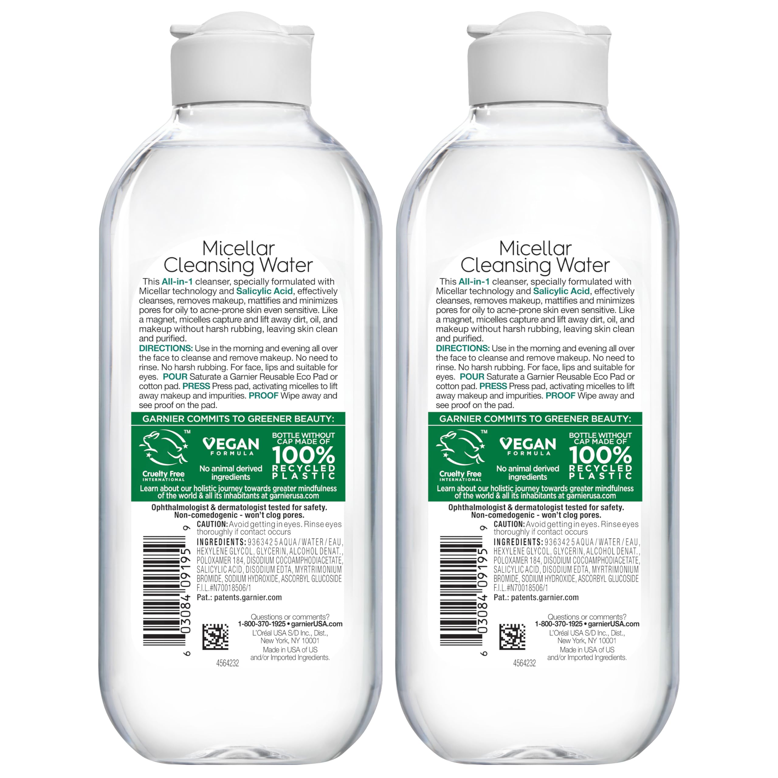 Garnier Pack of 2 bottles for everyday cleansing.