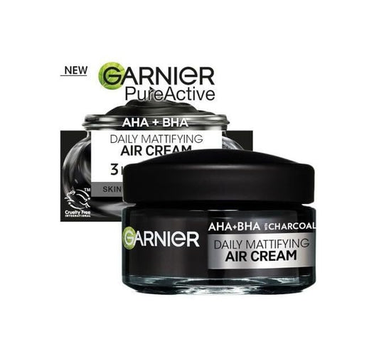 Garnier Pure Active Charcoal Air Mattifying Cream purifies skin and controls shine