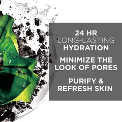 Garnier SkinActive formula with algae extract and hyaluronic acid shown.