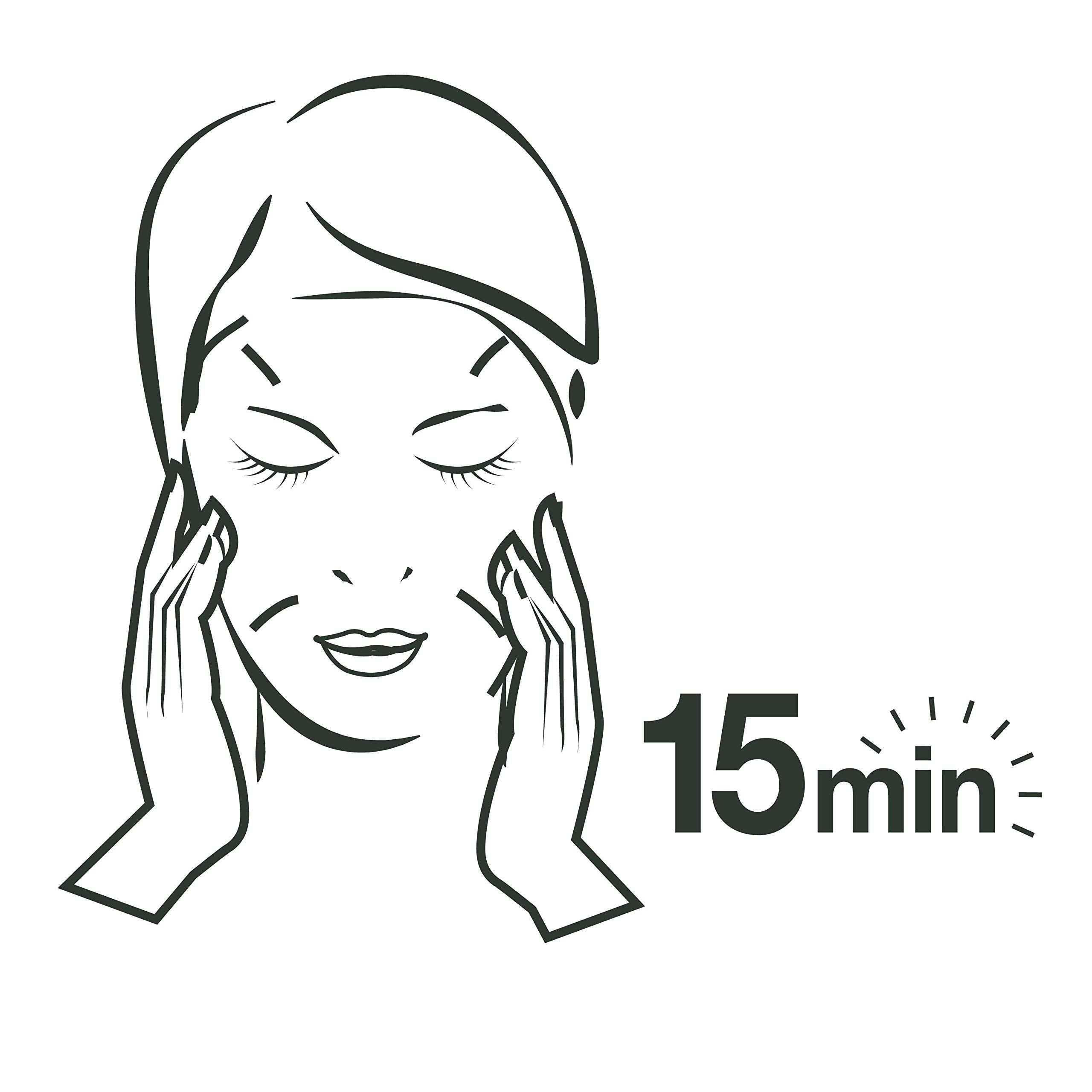 Garnier SkinActive charcoal mask texture close-up on skin.
