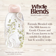 Garnier Whole Blends Oat Delicacy ingredients highlight oats and rice cream for nourishment.