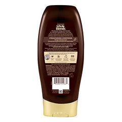 Garnier Whole Blends Ginger Recovery Conditioner label closeup highlights ginger and honey.