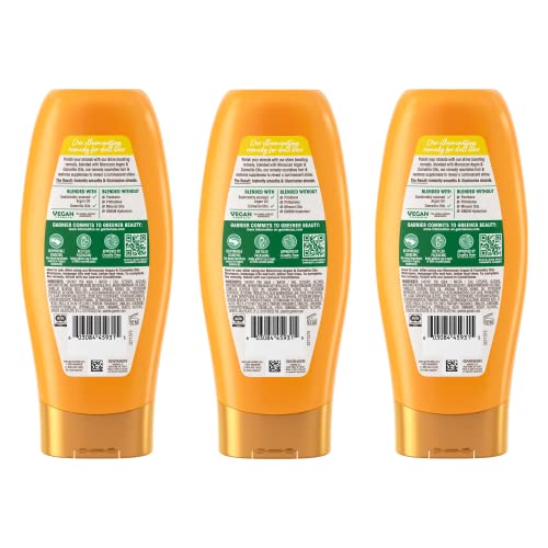 Close-up texture of argan and camellia formula for silky, smooth hair.