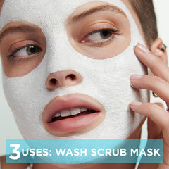 Garnier Skin Naturals Pure 3in1 mask white clay applying mattifies skin.