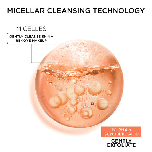 Garnier SkinActive Micellar Water removing makeup on the face quickly without rinsing.