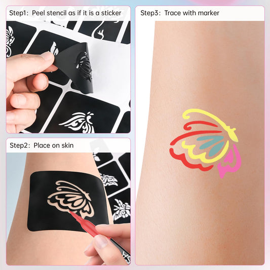 Reusable GARPGONA stencils offer precise designs with minimal mess.
