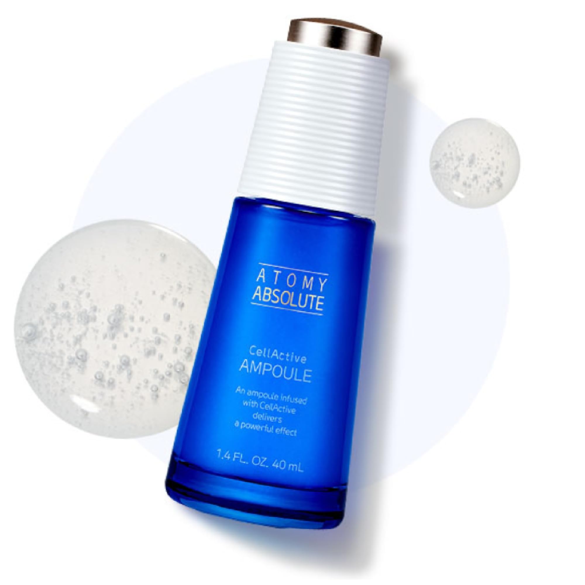 GASHINA STORY A.t.o.m.y ampoule texture on skin suggests smooth absorption.