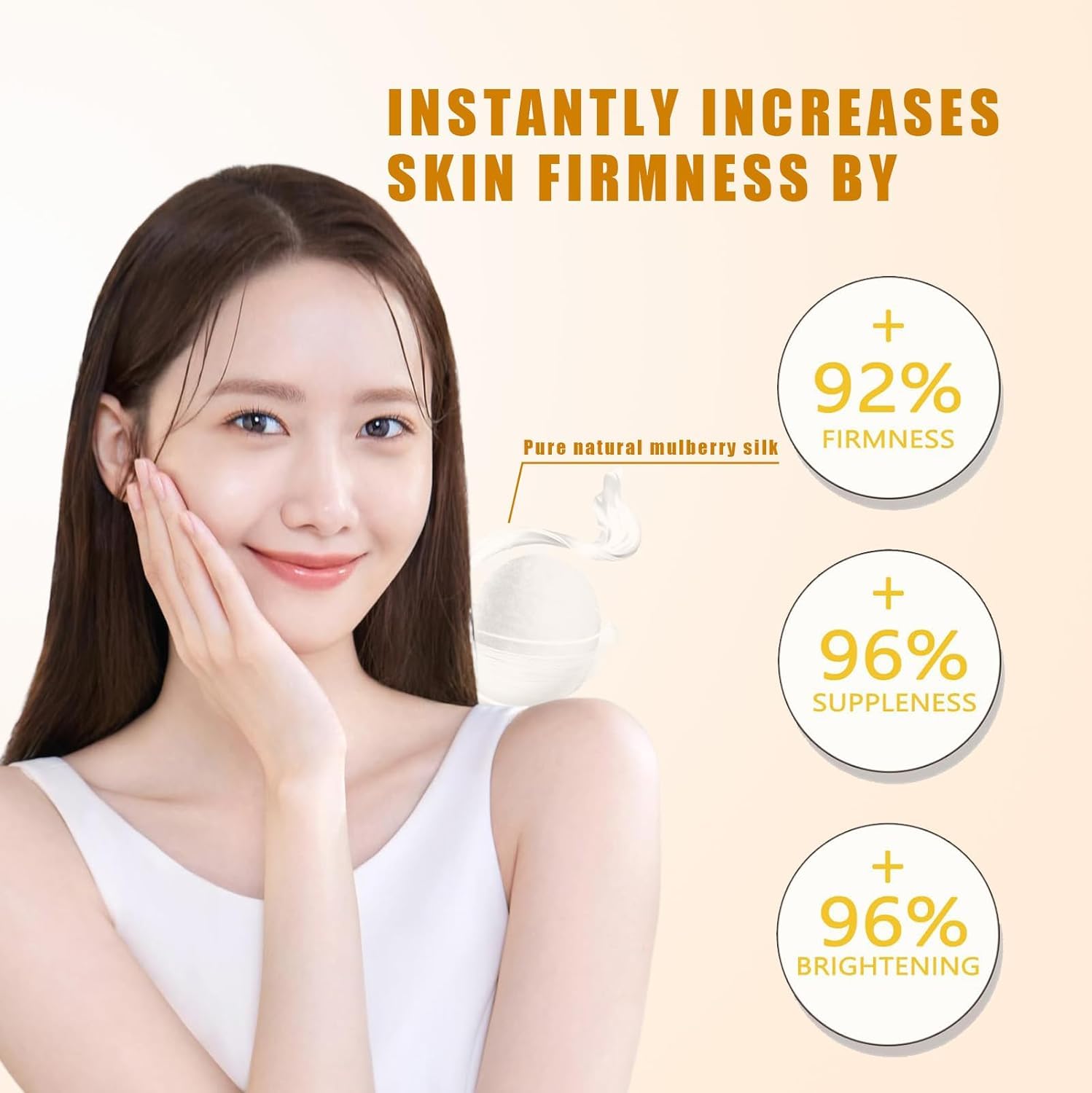 Gaukomzs serum on the cheek illustrating lifting and contour enhancement.