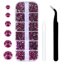 GAVIYE fuchsia crystal flatback rhinestones set for versatile embellishment with durable shine.