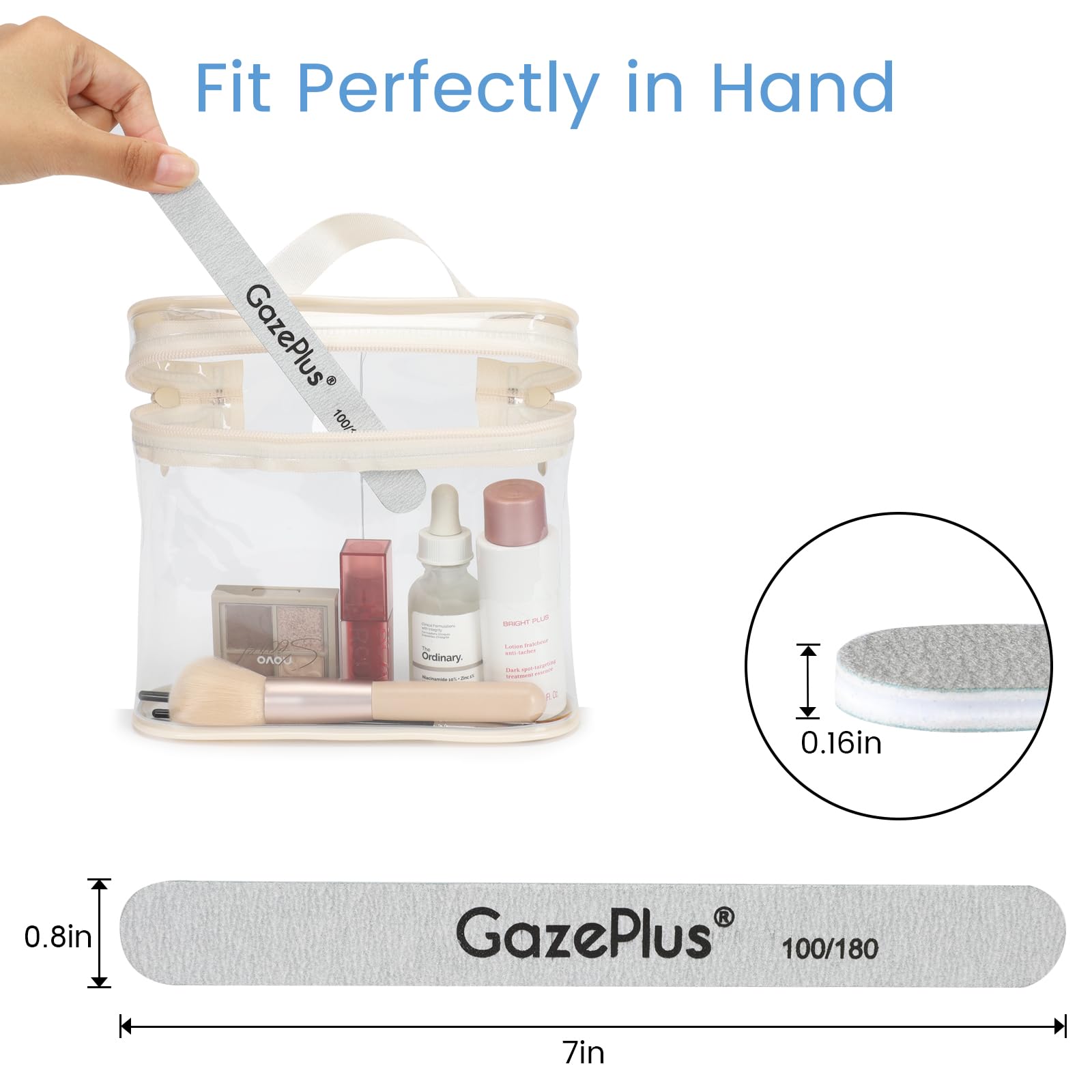 GAZEPPLUS washable reusable nail file set ideal for repeated use at home.