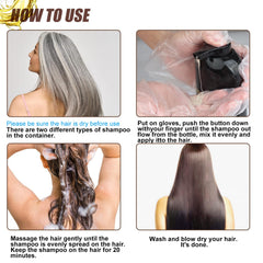 GDRFNP Hair Dye Shampoo color-coverage dark brown result after use.