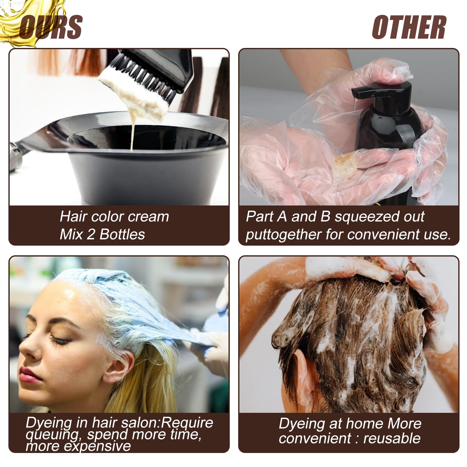 GDRFNP Hair Dye Shampoo long-lasting effect up to 2-3 weeks with gentle washing.
