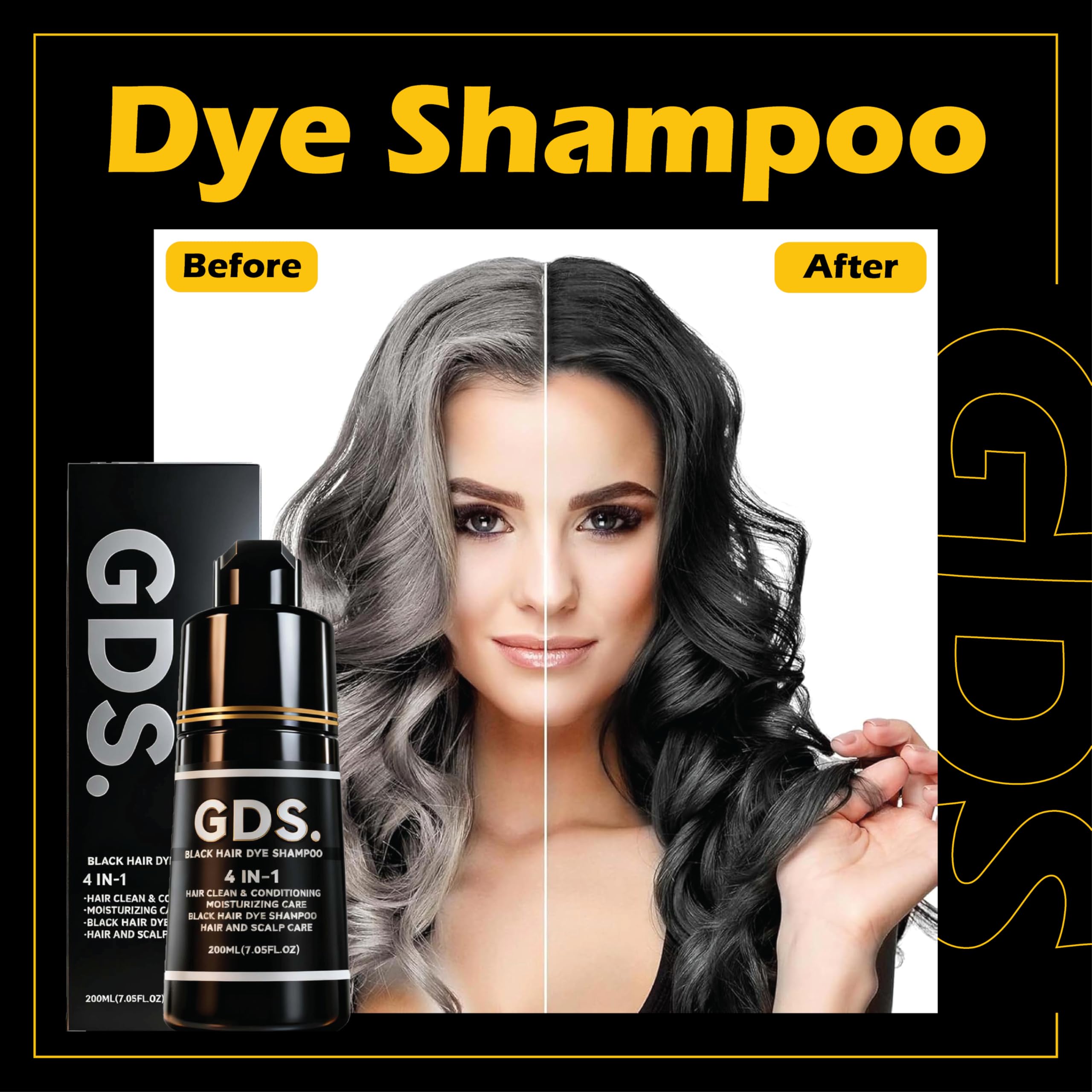 GDS Dye Shampoo 4-in-1 lather demonstrates rich dark color and conditioning.