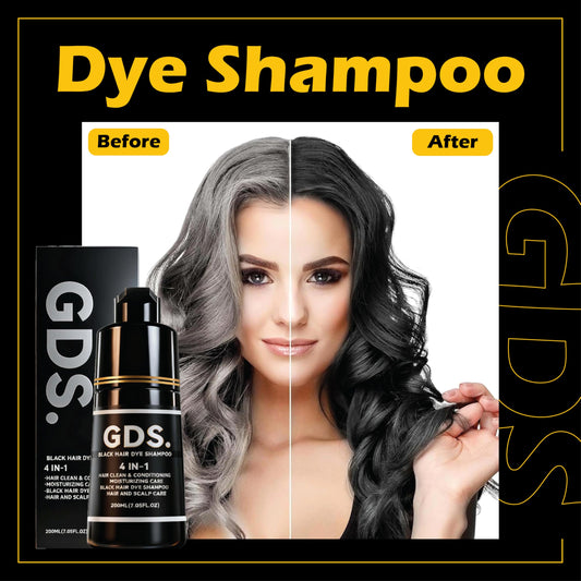 GDS Dye Shampoo 4-in-1 lather demonstrates rich dark color and conditioning.