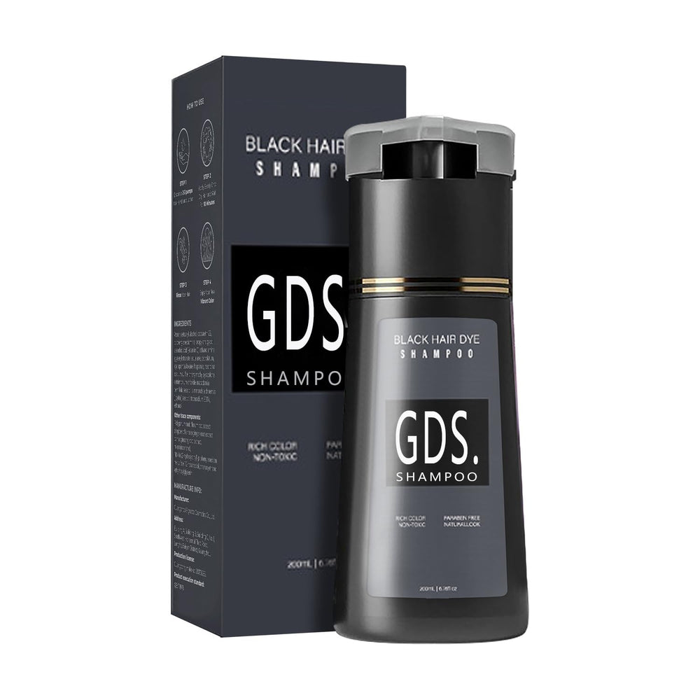 GDS Shampoo Black 4-in-1 bottle shown for color and care at home