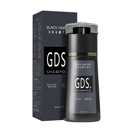 GDS Shampoo Black 4-in-1 bottle shown for color and care at home