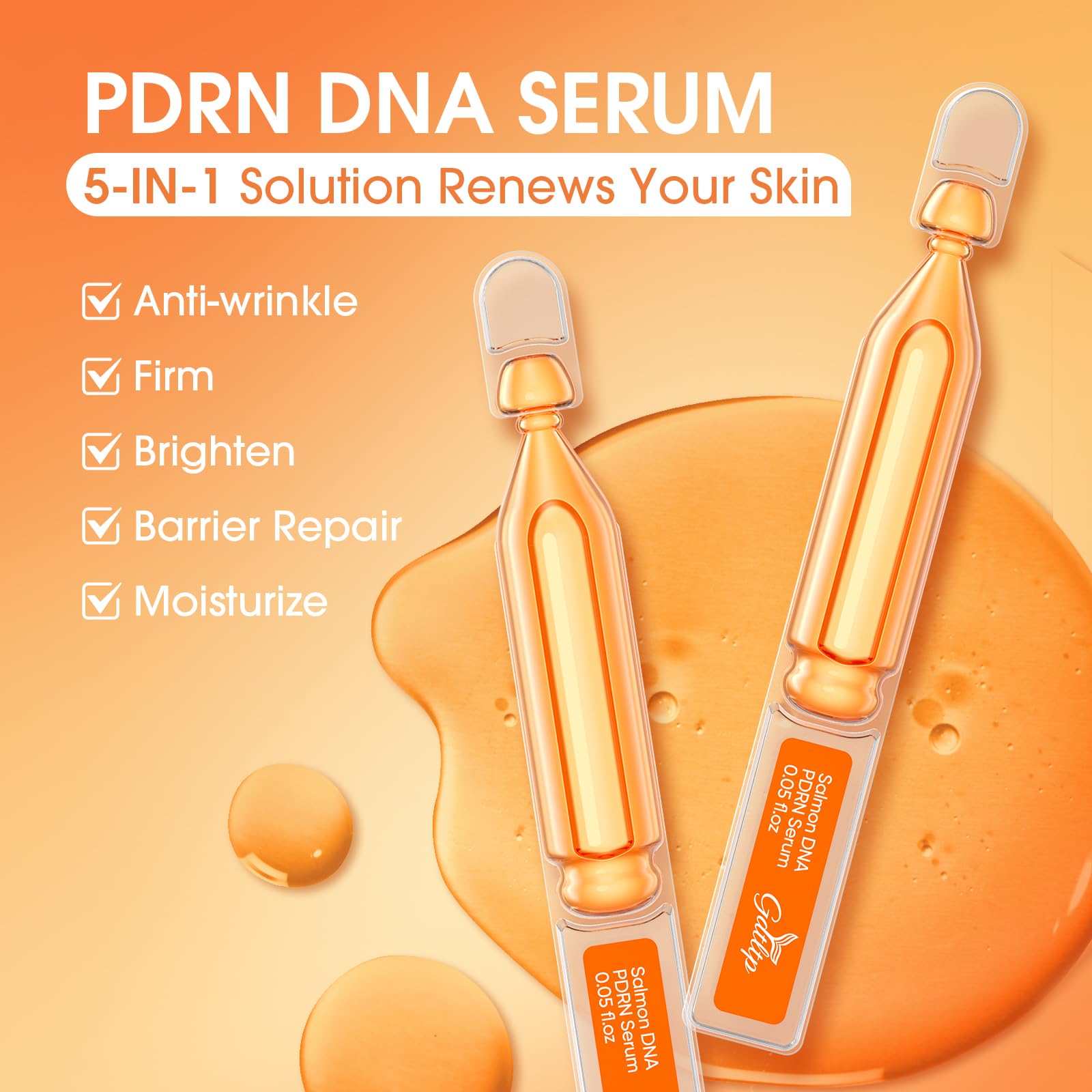 GDTLTP Salmon DNA Serum single-use ampoule pack highlighting convenient daily doses