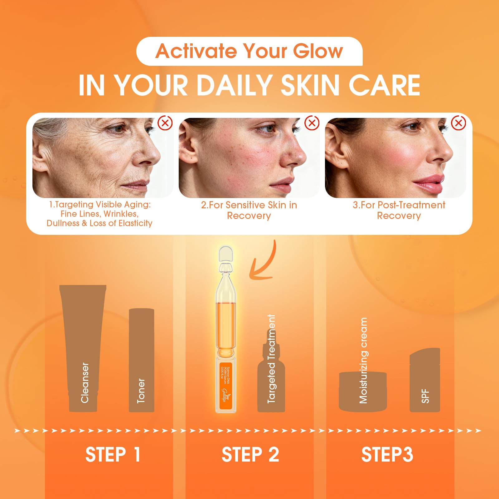 GDTLTP Salmon DNA Serum travel-friendly ampoules for on-the-go routine