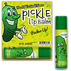 Gears Out Dill Pickle Lip Balm in a green tube offers playful, flavorful lip care.