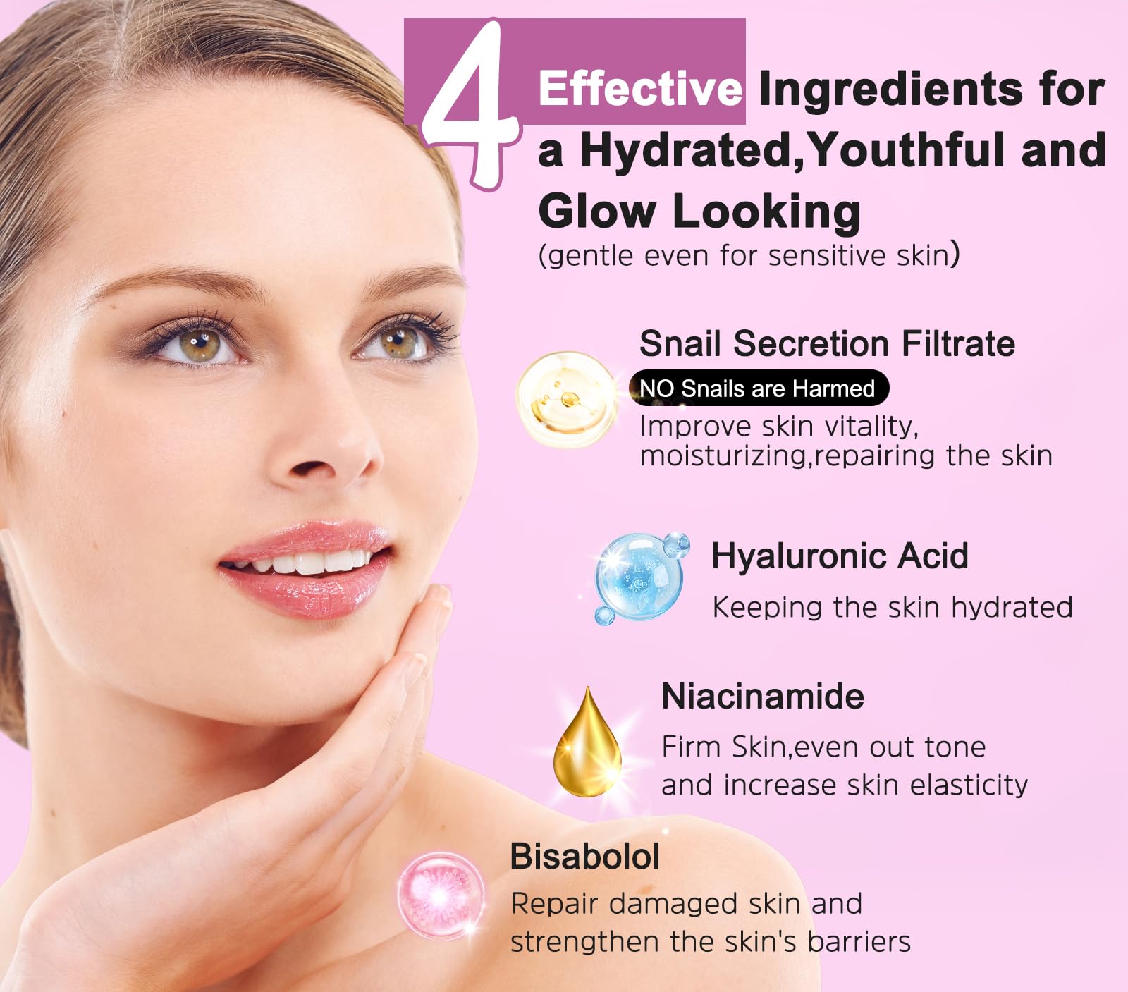 GEBEATY snail mucin serum droplet for deep hydration and revitalization