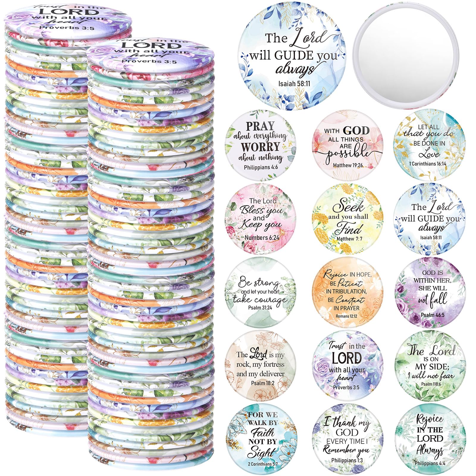 Geelin Christian compact mirror bulk pack for group gifting.
