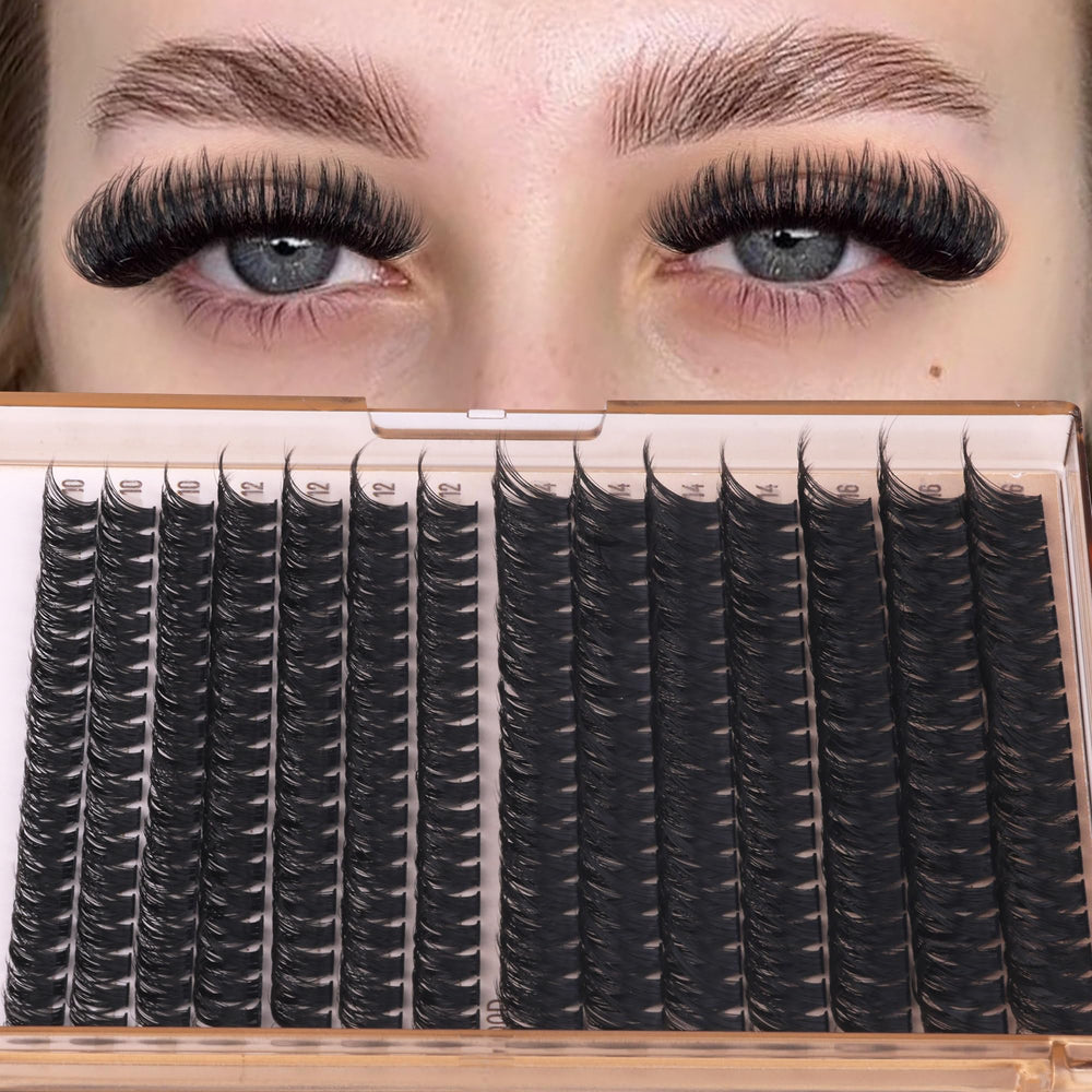 Geeneiya 10-14mm cluster lashes demonstrating versatile corner and bottom lash styling