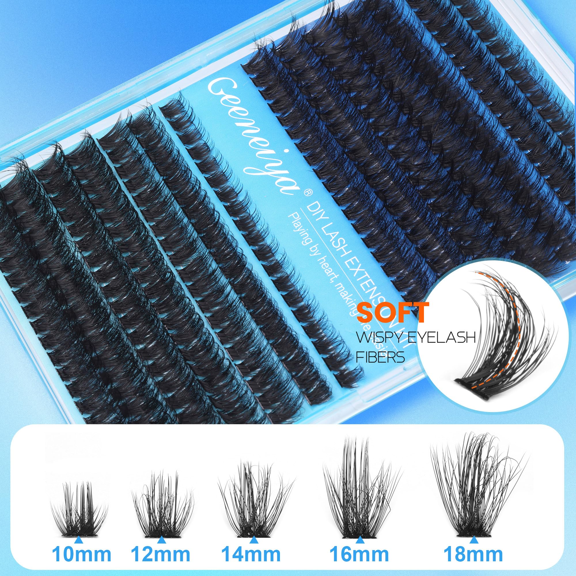 Geeneiya 10-18mm length range enables versatile lash styles