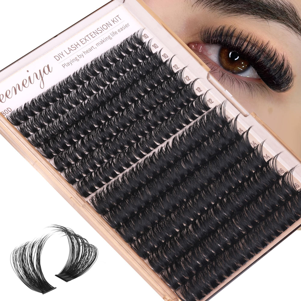 Geeneiya 16-18mm cluster lashes for fuller, customizable looks