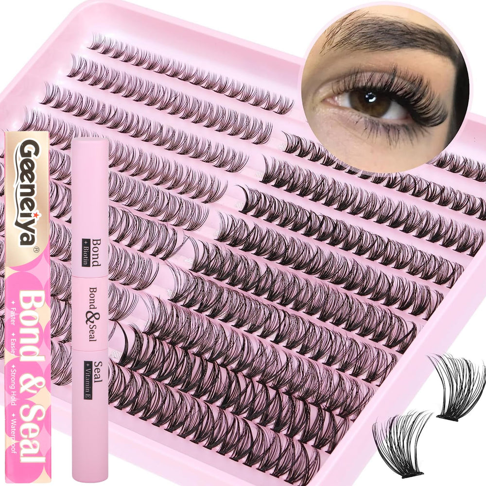 Geeneiya 20D+40D lash clusters kit for at-home salon results.