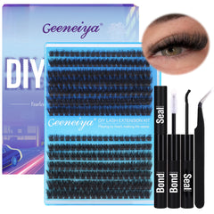 Geeneiya 80D+100D lash clusters pack for fuller DIY lashes