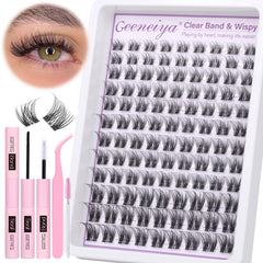 Geeneiya clear band lash clusters for natural volume and day-to-day wear