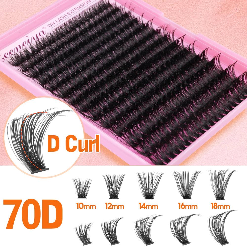 Geeneiya D curl cluster lashes for dense lash effect