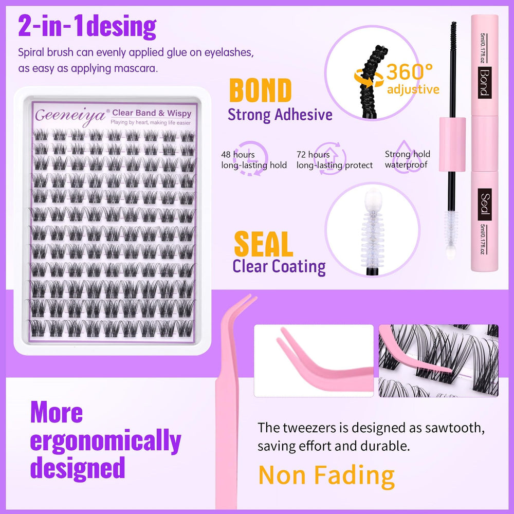 Geeneiya invisible band lashes sit close for a seamless look