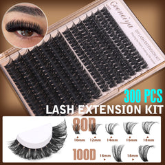 Geeneiya lash bond and seal pack for secure cluster lashes