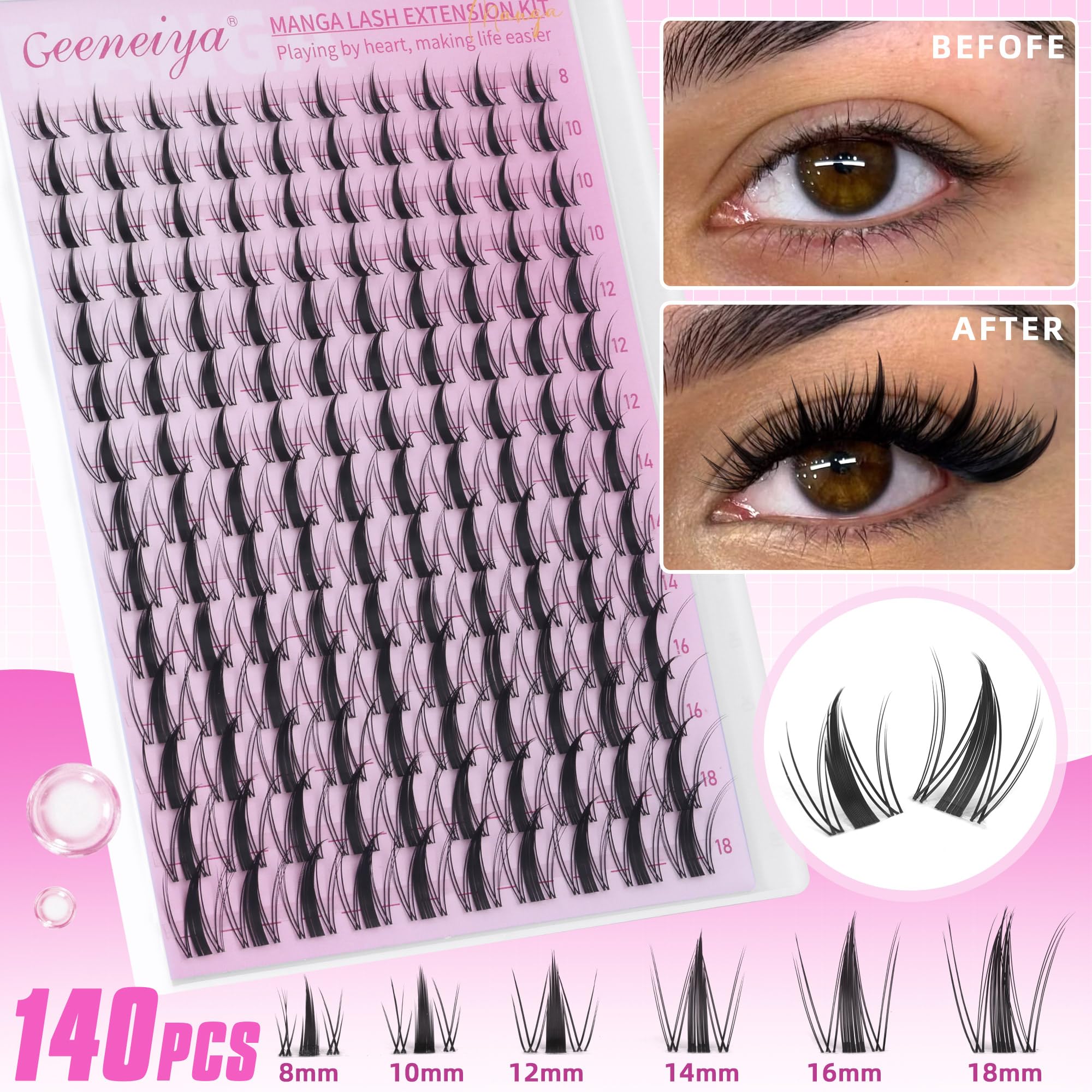 Geeneiya lash clusters application tips image highlights beginner friendly setup