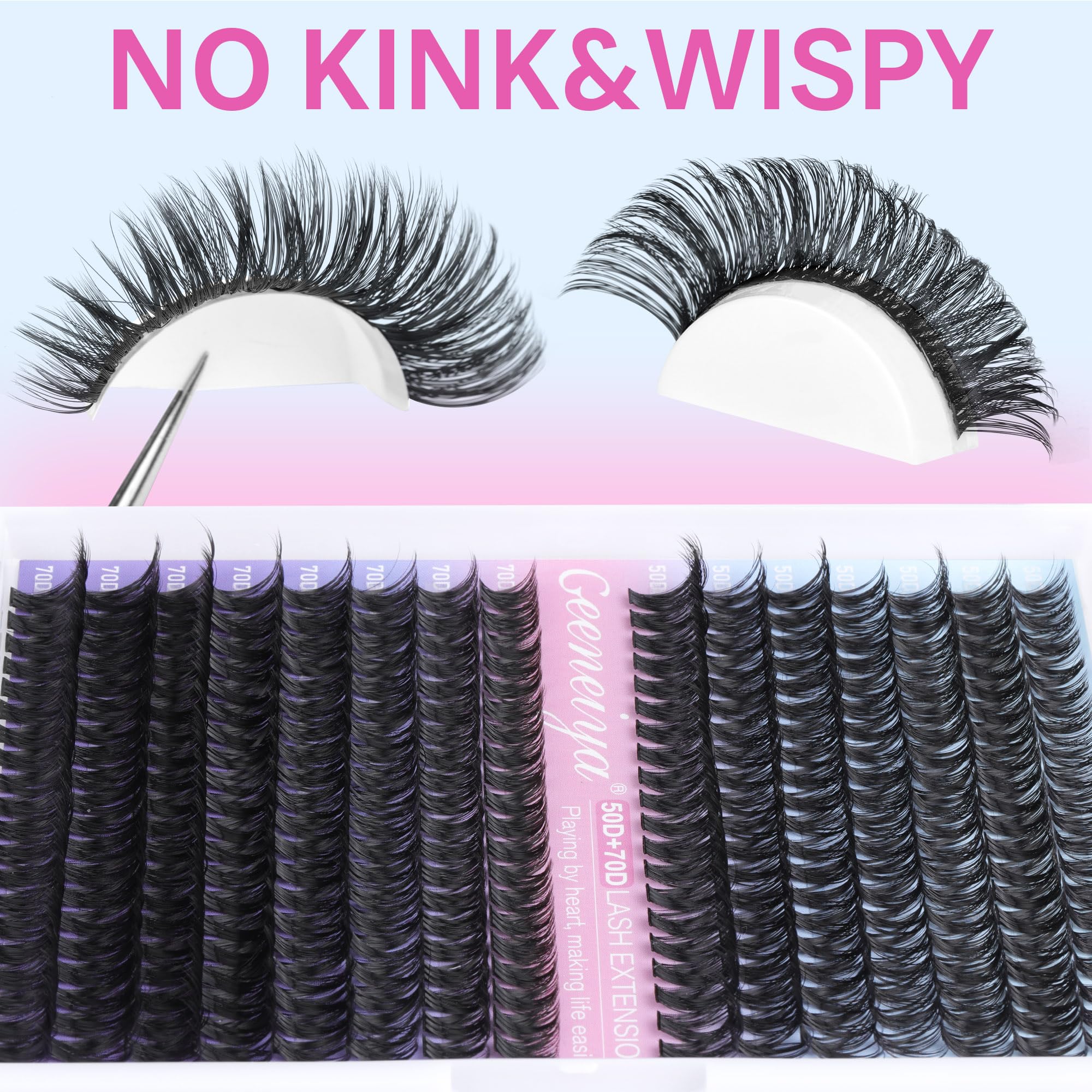 Geeneiya Lash Tweezers provide precise grip for easy placement.