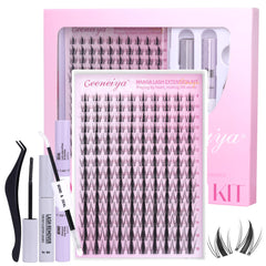 Geeneiya manga lashes clusters kit close-up shows an ultra-thin band for natural blend