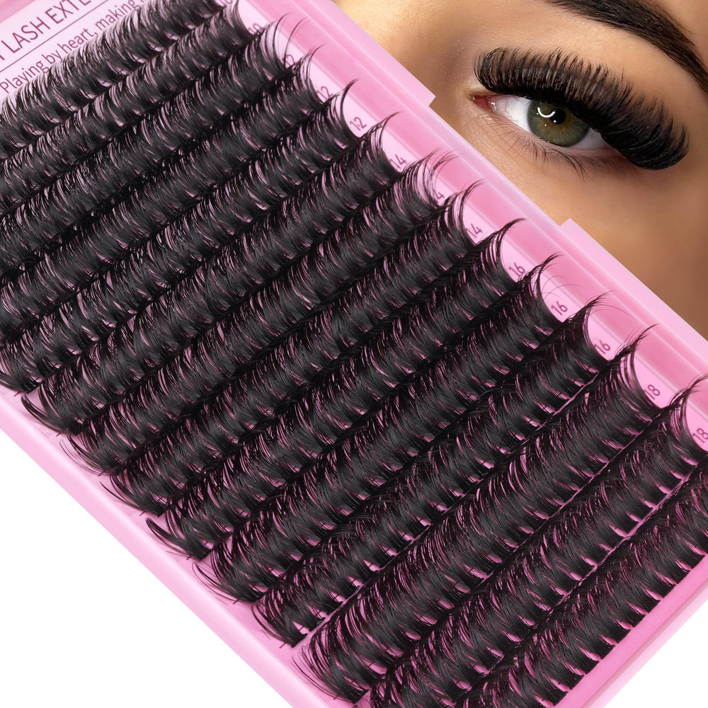 Geeneiya volume cluster lashes 10-18mm for dramatic fullness