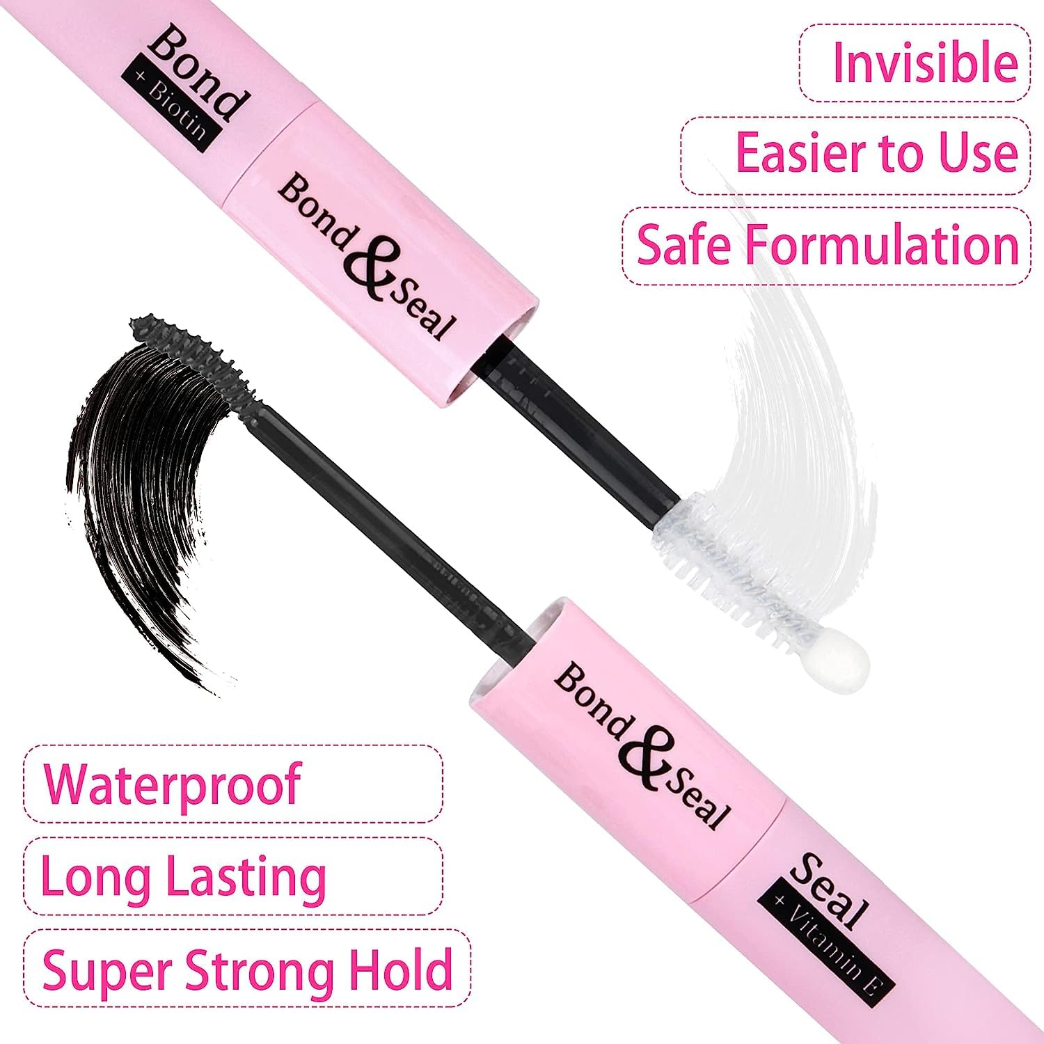 Geeneiya waterproof lash bond and seal for long-lasting hold.