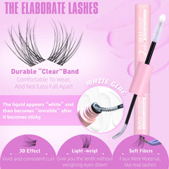 Geeneiya white bond and seal glue for strong hold and clean lash lines.