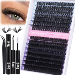 Geeneiya Wispy Lash Clusters Kit packaging for easy beginner setup.