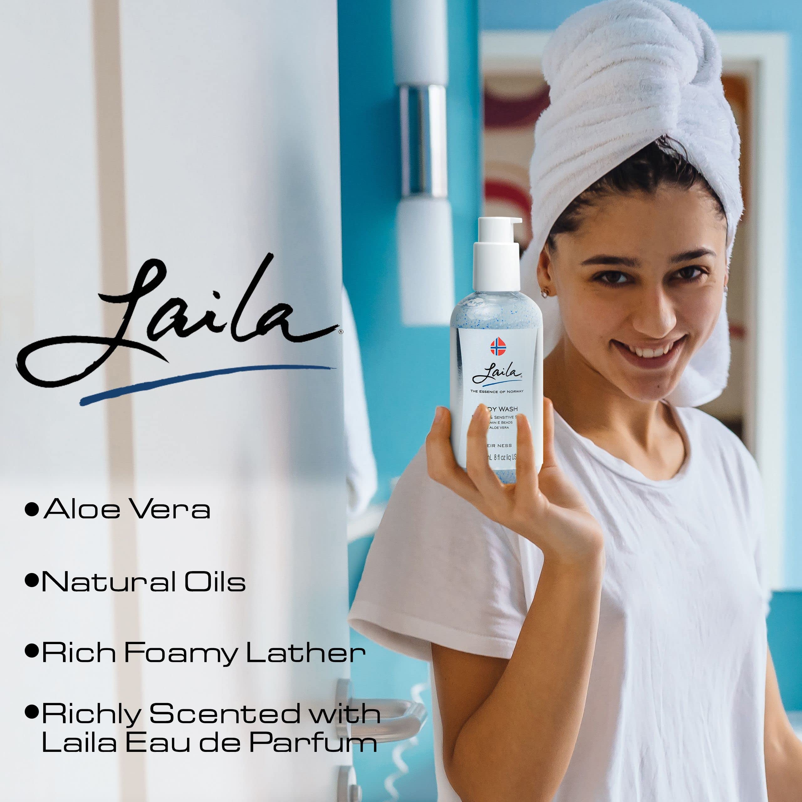 Geir Ness Laila Body Wash cleanses gently for women’s skin.