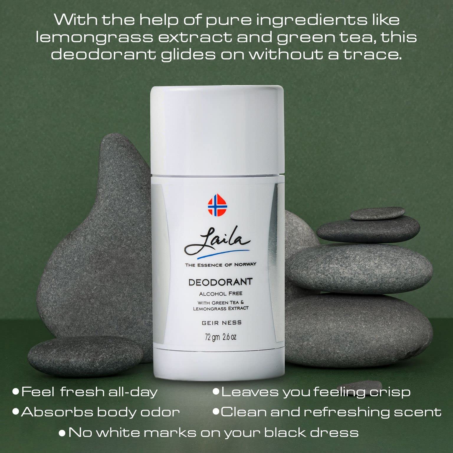 Geir Ness Laila Deodorant alcohol-free formula suitable for sensitive skin