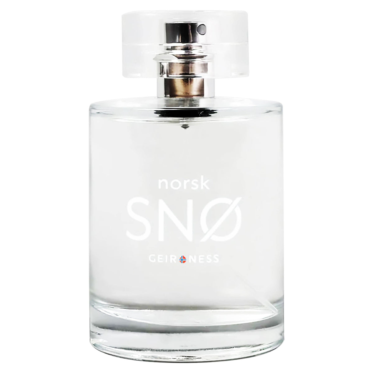Geir Ness Norsk Snø bottle closeup, highlighting fresh herbal notes for daily elegance.