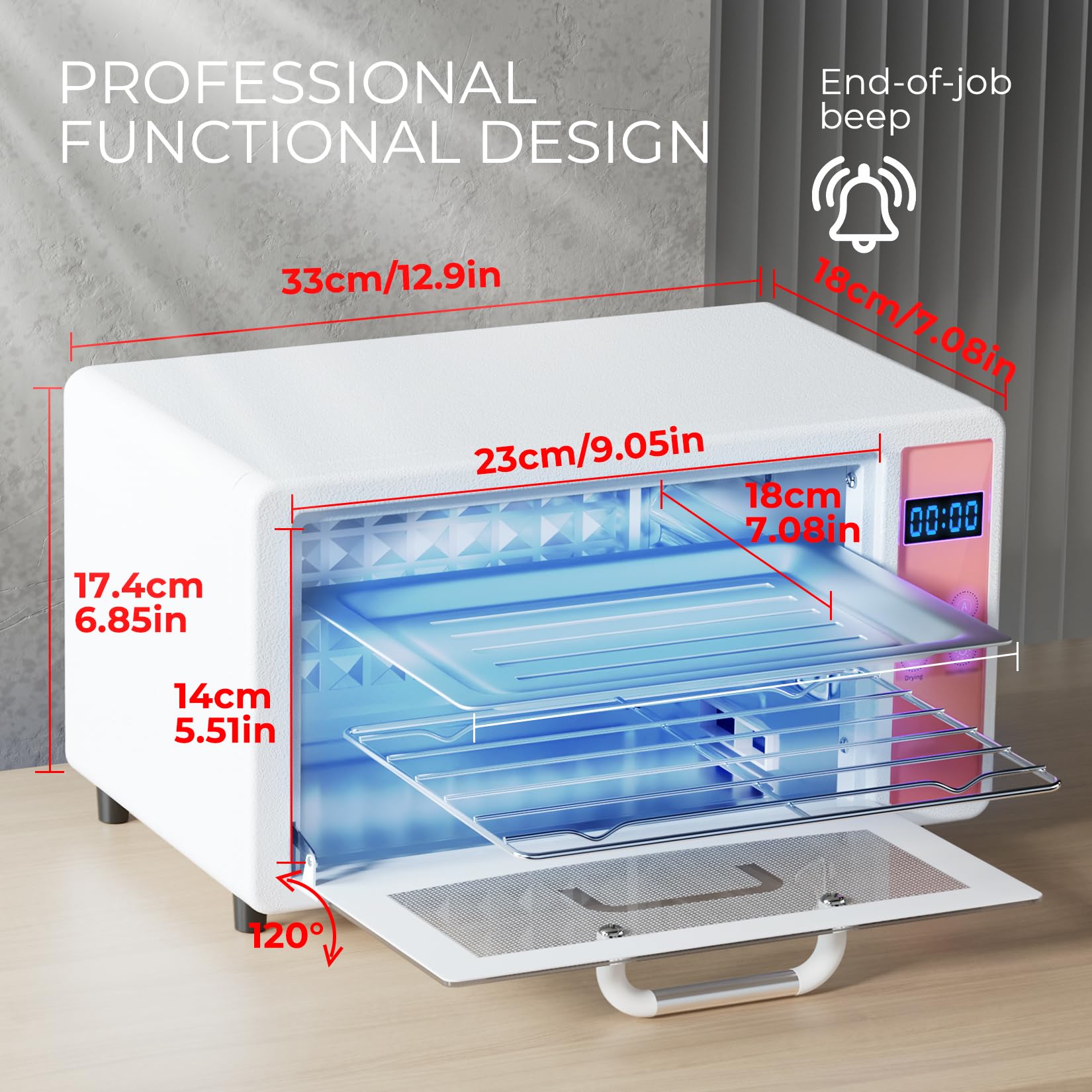 Geisofu control panel with AUTO, DRY and UV modes for flexible cleaning cycles