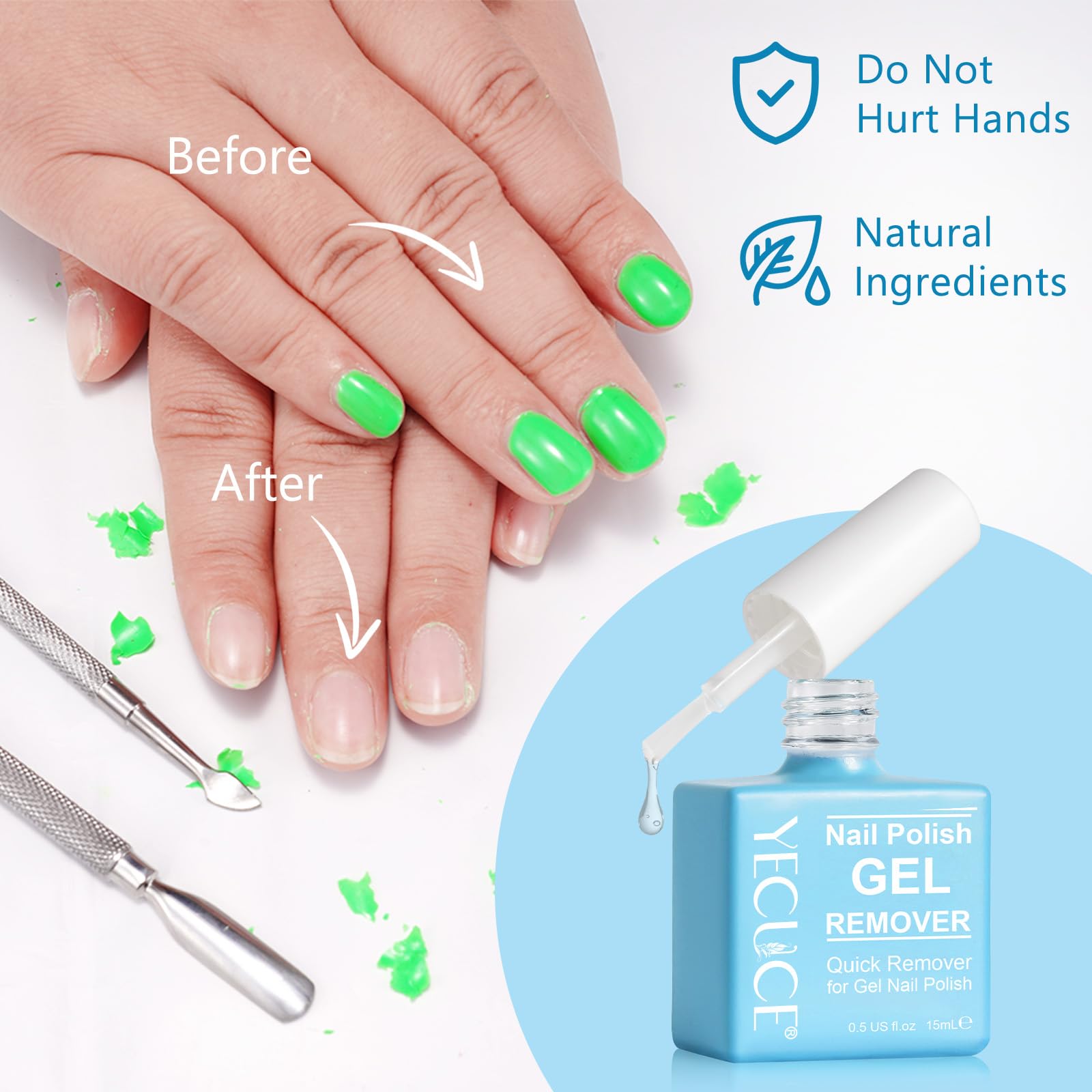 Gel Polish Remover 3-Pack packaging designed for home use or gifting.