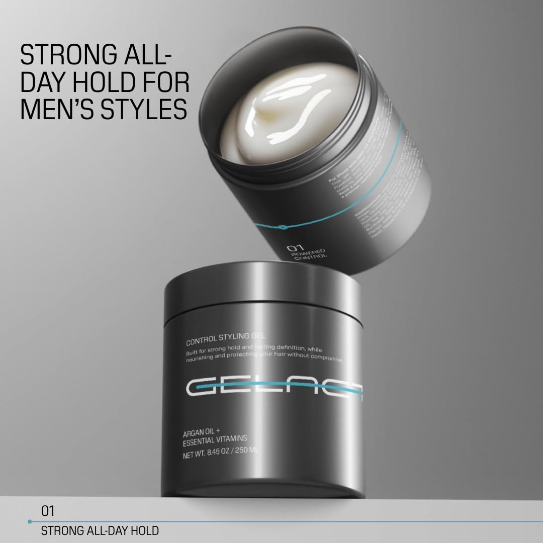 Gelactica Max Control slick-back style with a glossy finish.