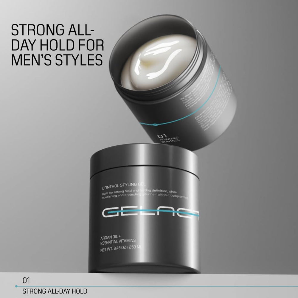 Gelactica Max Control slick-back style with a glossy finish.