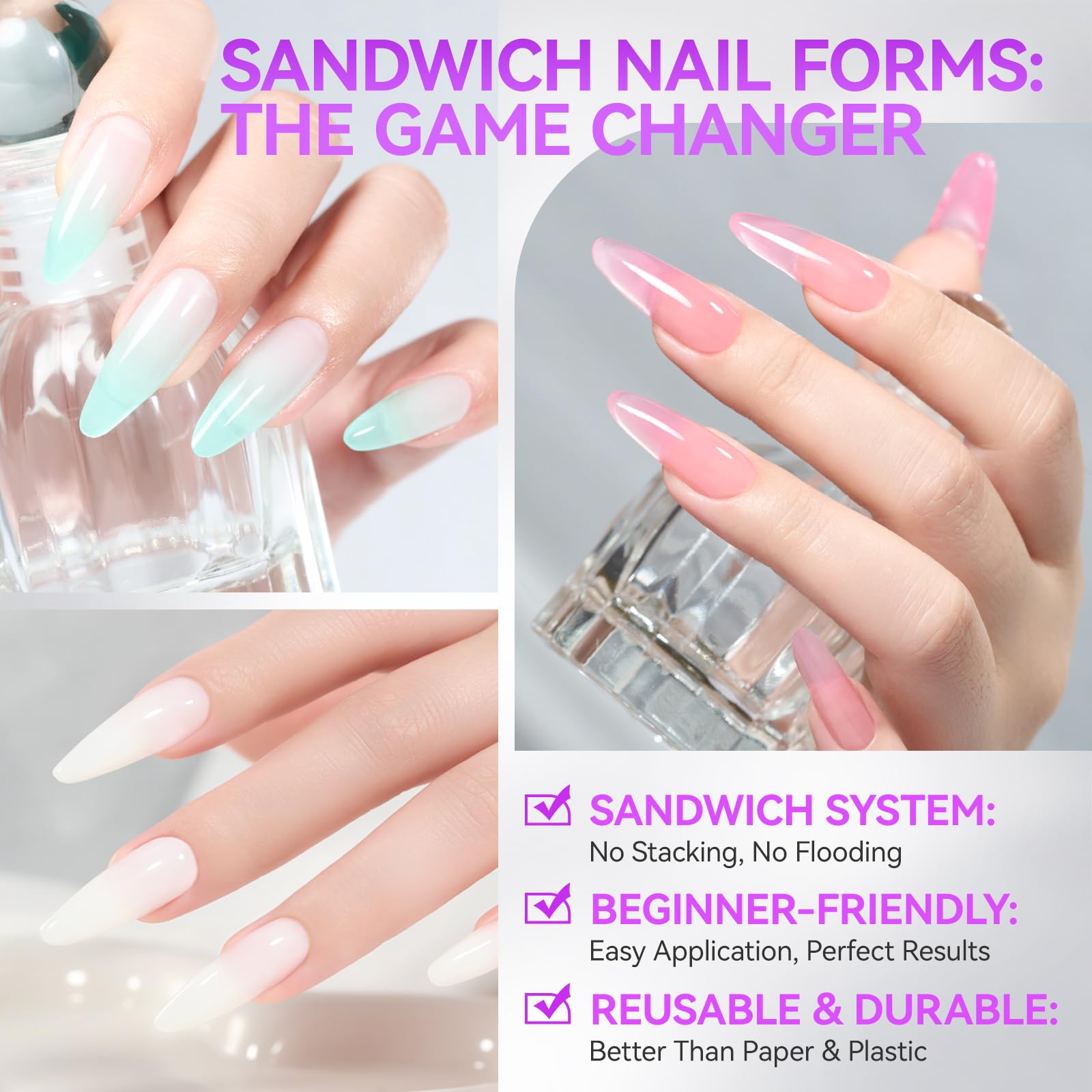 Gelike EC 240pcs kit for rapid at-home nail extensions