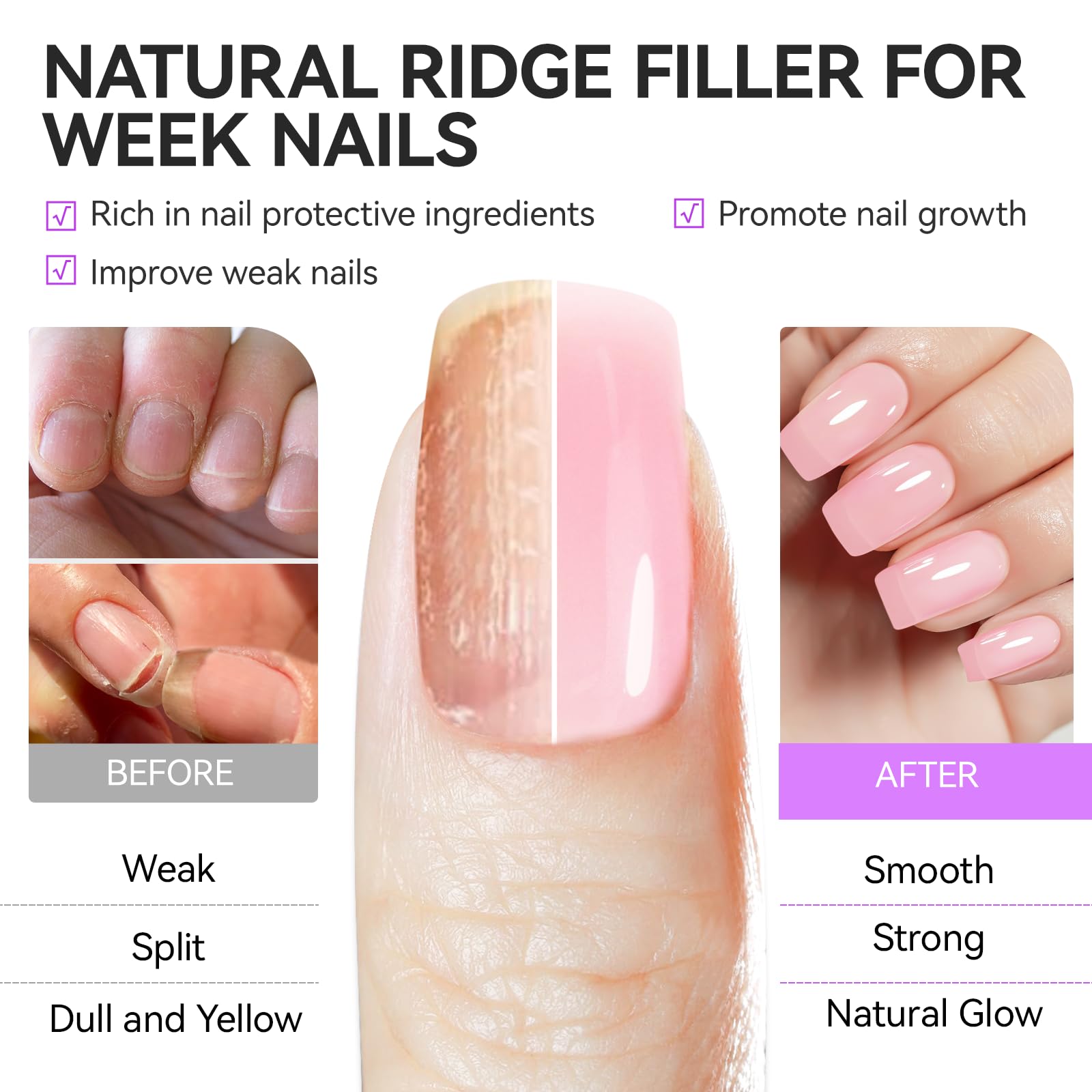 gelike ec 6-in-1 strengthener packaging highlighting base, top coat and durability
